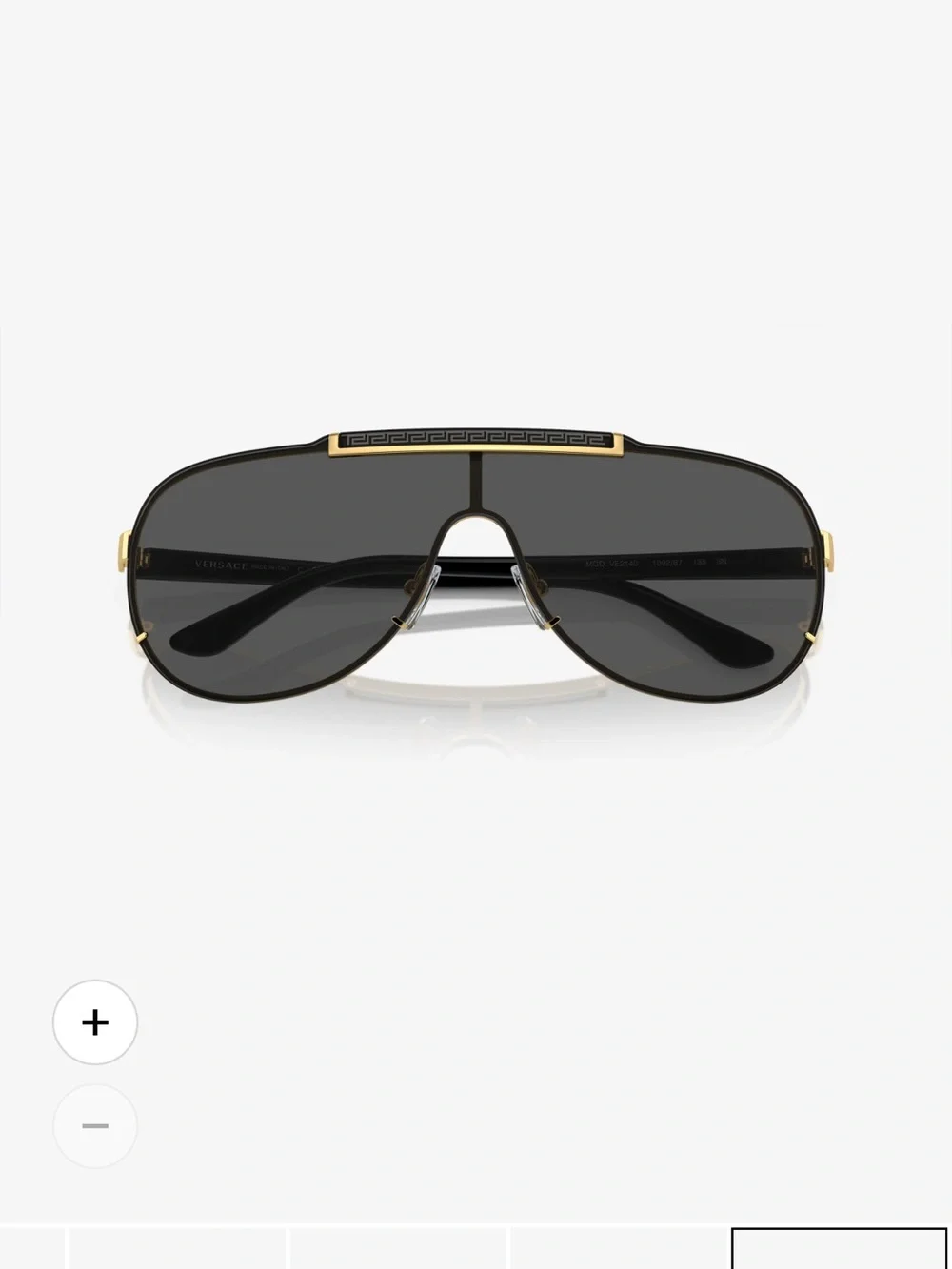 Versace MENS WOMENS Unisex Gold and Black Shield Sunglasses VE2140